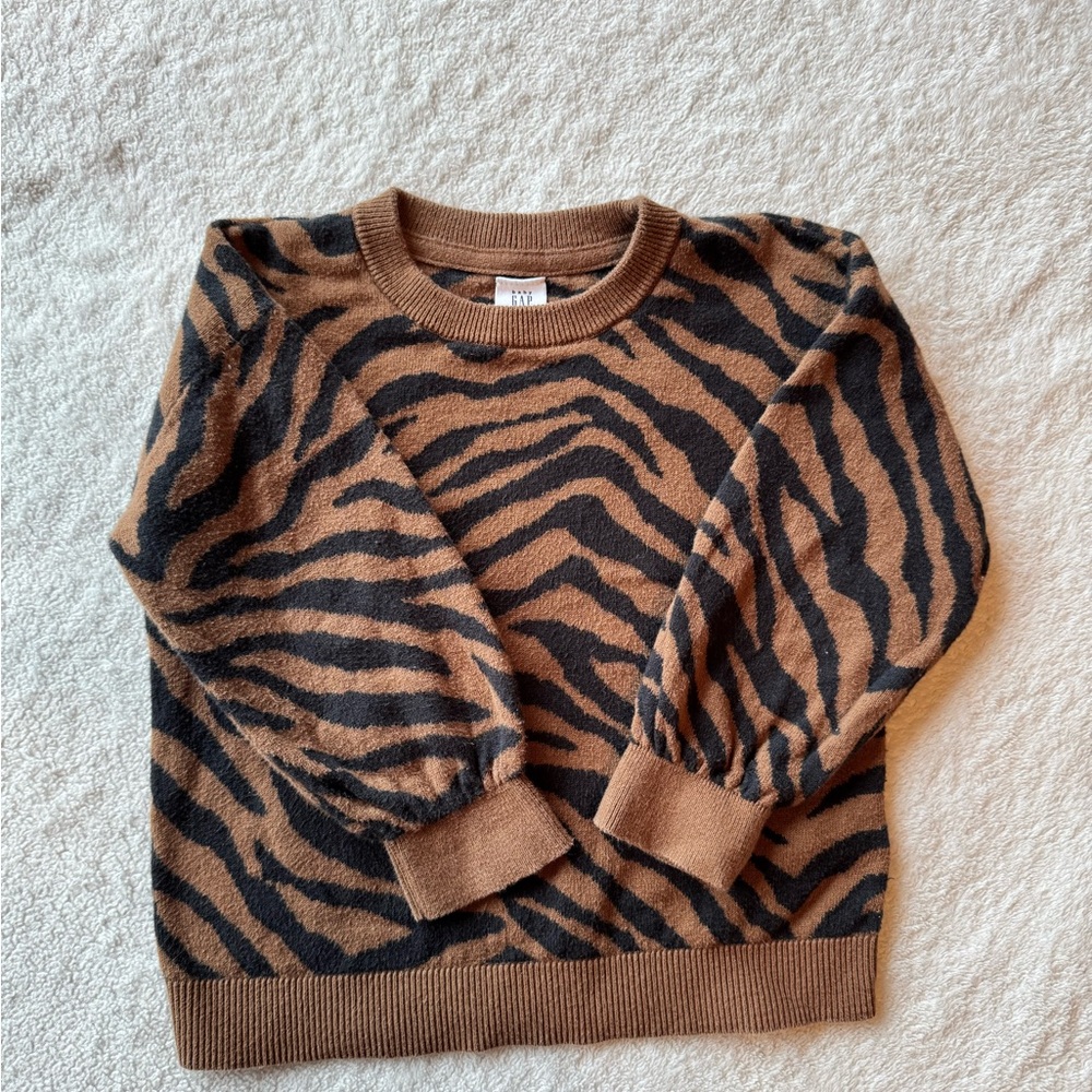 GAP Brown and Black Zebra Patterned Sweater for toddler